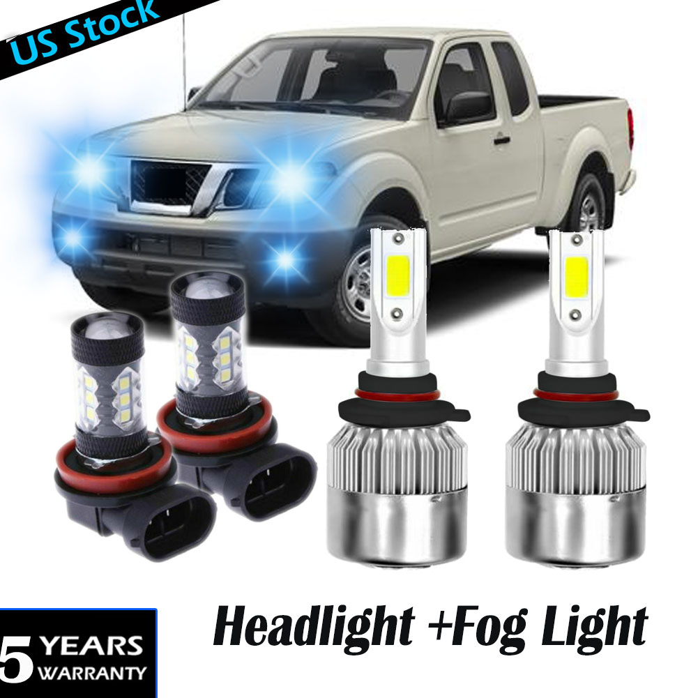 (4) 8000K LED Headlight Conversion Kit Fog Bulbs for Nissan Frontier